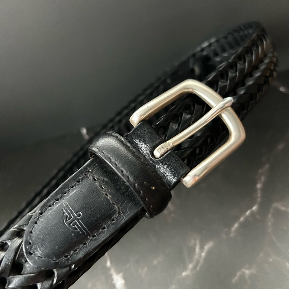 Dockers Braided Black Genuine Leather Belt